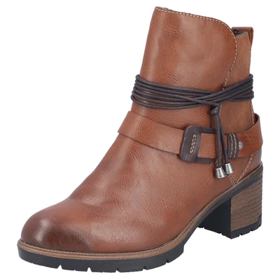 Abbildung von Rieker Stiefelette, Boots, Blockabsatz, Zierbänder, in Used Optik
