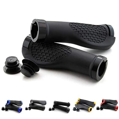 Abbildung von Universal Fahrradgriffe, E Bike Lenkergriffe Quad Griffe ATV Fahrrad Griffgummis 2 x 22mm (Schwarz)