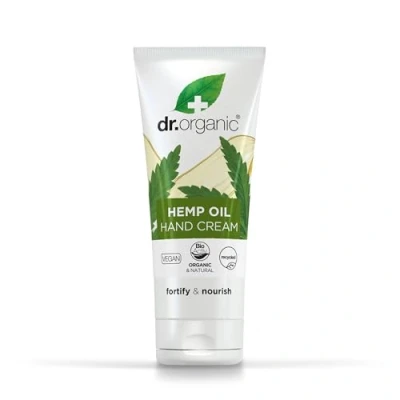 Abbildung von Dr Organic Hanföl Hand und Nagelcreme, Feuchtigkeitsspendend, Regenerierend, Für Männer Frauen, Natürlich, Vegan, Tierversuchsfrei, Paraben &amp; SLS frei, Bio, 100ml