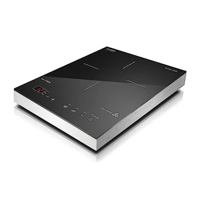 Abbildung von CASO S Line 2100 Induktionskochplatte mobil, Testsieger, präzise SmartControl 60 240C, Timer bis 180 Min., Töpfe 24cm, Watt, Glaskeramik, Edelstahl, Schwarz