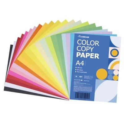 Abbildung von Carehabi 20 Farben A4 80gsm,100 Blatt Buntpapier, Färbigen Kopierpapier Papier, Färbige Buntes Papier für DIY Basteln Gestalten Dekorieren Kunsthandwerk