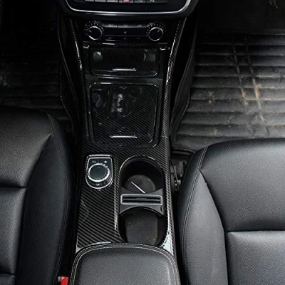 Abbildung von DIYUCAR 6 Stück Carbon ABS Auto Mittelkonsole Panel Trim Aufkleber für Benz CLA GLA A Klasse W117 X156 W176 A180 2014 2018