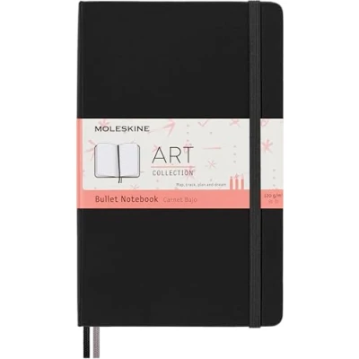 Abbildung von Moleskine Art Bullet Journal, Notizbuch mit HartEinband und Elastisch Verschluss Farbe Schwarz, Größe Groß 13 x 21 A5, 192 Seiten