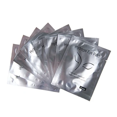 Abbildung von 50 Paar Augenpads für Wimpernverlängerung Fusselfrei Augen Gel Patch Hydrogel Profi Lint Free Eye for Eyelash Extensions Augenwimper (Silbernes Mädchen)