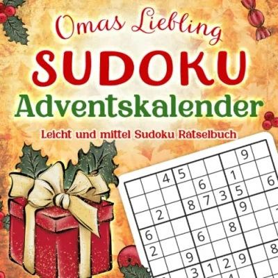 Abbildung von Omas Liebling Sudoku Adventskalender: Weihnachtlicher Rätselbuch von leicht bis mittel für Oma (Die Lieblings Weihnachtsrätselbücher)