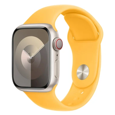 Abbildung von Apple Watch Armband Original Silikon und TPU (weich) Gelb Geeignet für Series 1 bis 9 / SE (38/40/41 mm) 10 (42