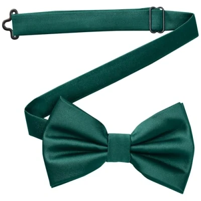 Abbildung von DonDon Fliege Herren handgefertigt Seiden Look 12 x 6 cm Petrol