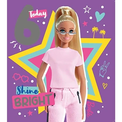 Abbildung von Danilo Promotions LTD Geburtstagskarte zum 6. Geburtstag, Barbie Alter Geburtstagskarte, für Barbie, Karte Geburtstag