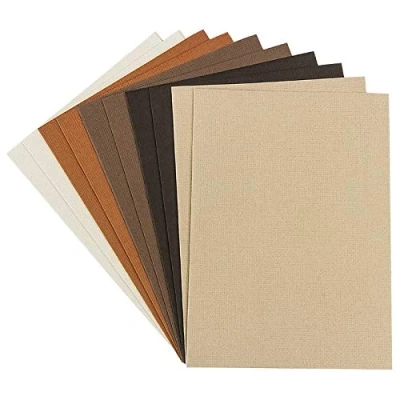 Abbildung von Ideen mit Herz Grußkarten Set 10 farbige Karten &amp; weiße Umschläge Leinen Optik neutral ideal für liebe Glückwünsche zum Geburtstag, Hochzeit (Creme /Brauntöne, Din B6 16,5 x 11,5 cm)