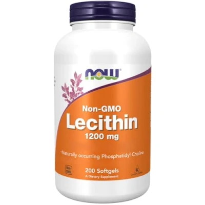 Abbildung von Now Foods, Lecithin (Sojalecithin), 1.200mg, Hochdosiert, 200 Weichkapseln, Laborgeprüft, Glutenfrei, Ohne Gentechnik