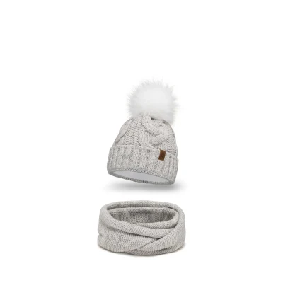 Abbildung von Vivisence 7014 Beanie AND LOOP Scarf SET Schlauchschal, Damen, Größe: One Size, Beige melange