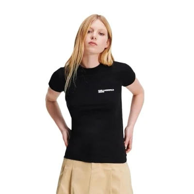 Abbildung von KARL LAGERFELD JEANS, Damen, Slim Fit T Shirt, Schwarz, 2Xtra Large