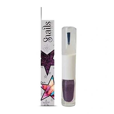 Abbildung von Snails 510218 Kinder Glitzernagellack 2in1, violett, Top Coat &amp; Glitzerpuder, Peel Off Formel, abziehbar, auf Wasserbasis, unbedenklich, vegan