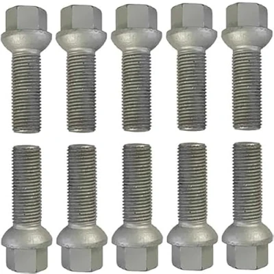 Abbildung von 10 Radschrauben Radbolzen silber Kugelbund M14x1,5 50mm (R14)