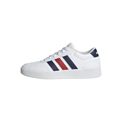 Abbildung von adidas Herren BREAKNET 3.0 Shoes, FTWR White/Dark Blue/Better Scarlet, 45 1/3 EU