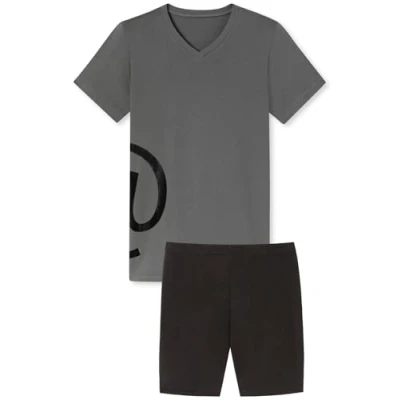 Abbildung von Jungen Schlafanzug kurz, weicher Single Jersey aus 100% Baumwolle und Hose in Bermuda Form, mit Motiv @ Graphit Grösse 164