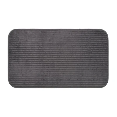 Abbildung von Gözze Rutschfester Weicher Badeteppich, 100% Polyester, 50 x 70 cm Anthrazit