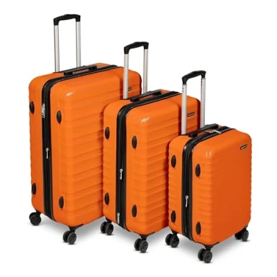 Abbildung von Amazon Basics Hartschalen Kofferset 3 teiliges Set (55, 68, 78 cm), Orange