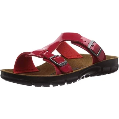 Abbildung von BIRKENSTOCK Classic Sofia Birko Flor, Damen Pantoletten, Rot (Tango Red Patent), 37 EU