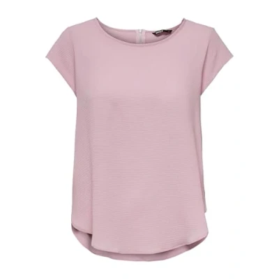Abbildung von ONLY Damen Onlmoster Stripe O Neck Top JRS Noos S/S Tops, Bleached Mauve,38