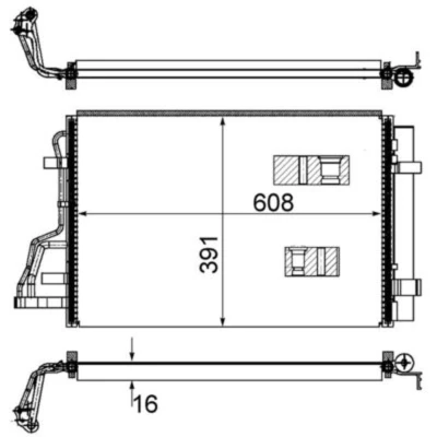 Abbildung von MAHLE ORIGINAL AC 697 000S Klimakondensator mit Trockner 567 KIA: cee‘d I Hatchback, Pro Estate