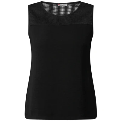 Abbildung von Street One TOP MIT Mesheinsatz Top, Damen, Größe: 34, Schwarz