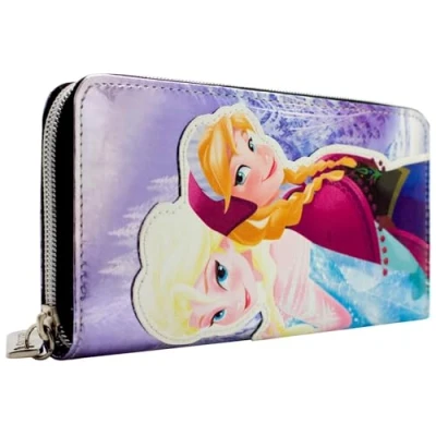 Abbildung von Animation Queen ELSA &amp; Princess Anna Sisters Let It Go Portemonnaie Clutch Münzfach Kartenhalter, Lila, 50116
