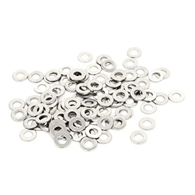 Abbildung von sourcing map 100Stk M3x6mmx0.5mm Edelstahl Metrisch Runde Flach Unterlegscheiben für Schraube de