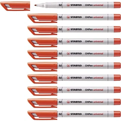 Abbildung von Folienstift STABILO OHPen universal wasserlöslich medium 10er Pack rot