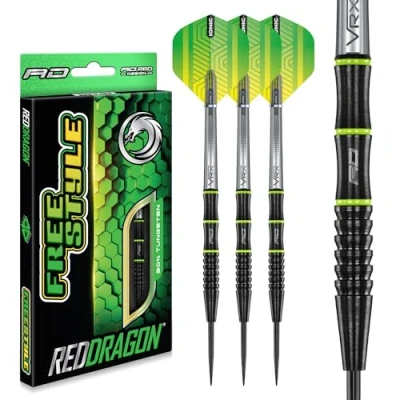 Abbildung von RED DRAGON Freestyle 23g Tungsten Darts Set mit Flights und Schäfte