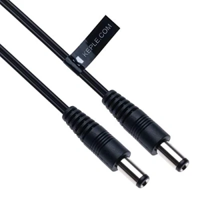 Abbildung von Gleichstrom Verlängerungskabel DC Netzteil mit 2,5mm / 5,5mm Stecker 3m Anschluss CCTV Netzkabeladapter Kompatibel Security Camera, IP DVR Standalone, LED Strip, Monitors (Schwarz)
