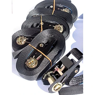Abbildung von Spanngurt mit Ratsche 4m 800daN/400daN Black Edition (Vorteilspackung 4 Stück), iapyx®