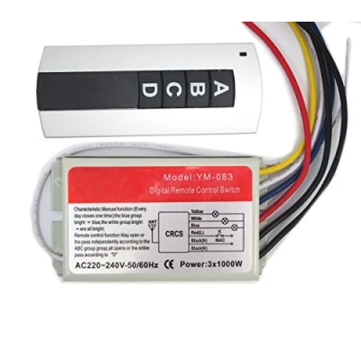 Abbildung von Namvo Funk Wandschalter und Fernbedienung 220V DREI Wege, Vier Stufen Wireless Switch Digitale wechseln