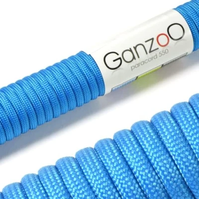 Abbildung von Ganzoo Paracord 550 Seil Hell Blau 4mm Schnur Typ 3, Nylon &amp; Polyester, ideal für Basteln von Hundeleine Halsband Armband/Camping Survival und Outdoor 3 Meter Allzweckseil 7 Innenstränge