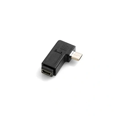 Abbildung von System S Mini USB Buchse auf Micro Stecker 90 Rechts Gewinkelt Winkelstecker Adapter