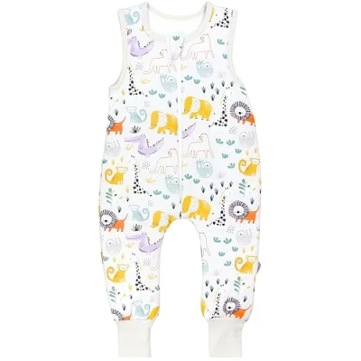 Abbildung von TupTam Baby Ganzjahresschlafsack mit Füßen 2,5 TOG OEKO TEX Unisex, Farbe: Safaritiere bunt, Größe: 92 98