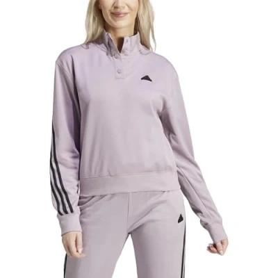 Abbildung von adidas Sportswear Iconic Warpping SNAP Sweatshirt, Damen, Größe: XS, Preloved fig/black