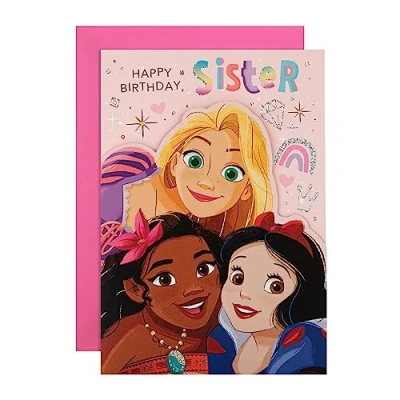 Abbildung von Hallmark Geburtstagskarte für Kinder extragroßes Disney Prinzessinnen Design