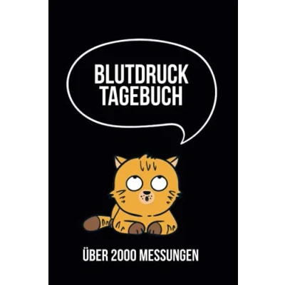 Abbildung von Blutdruck Tagebuch über 2000 Messungen: Blutdruckpass zum Ausfüllen. Vorgedruckte Seiten einfachen Dokumentieren wichtiger Daten.