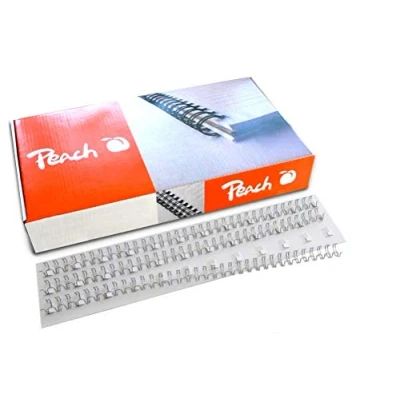 Abbildung von Peach PW064 01 Drahtbinderücken A4, 6 mm, 45 Blatt, 100 Stück, silber