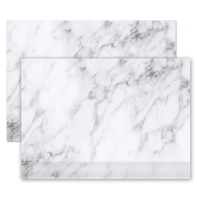 Abbildung von 2er Set Schreibtischunterlage Mamor Optik und Kantenschutz I DIN A2 aus Papier zum Abreißen Schreib Unterlage schlicht modern elegant dv_1309