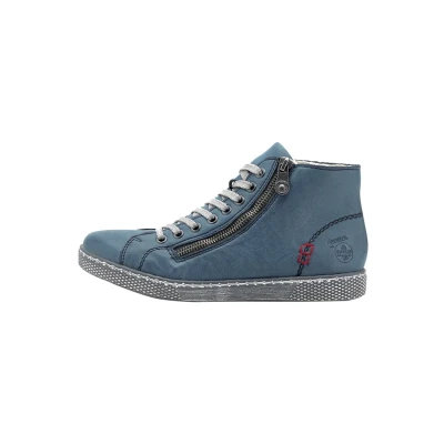 Abbildung von Rieker Damen Sneaker Z1221, Frauen Schnürschuhe, lose Einlage,schnürer,Halbschuhe,Freizeitschuhe,Schnuerschuhe,Schnuerer,blau (14),42 EU / 8 UK