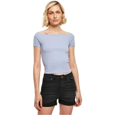 Abbildung von Urban Classics OFF Shoulder Tshirt basic, Damen, Größe: Small, Violablue