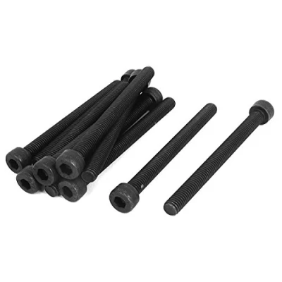 Abbildung von sourcing map 10stk. M8 x 90mm Schwarz Maschinenschrauben Sechskantschraube Innensechskant Schrauben Schraube Befestigungselemente