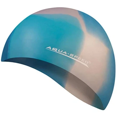 Abbildung von Aqua Speed Bunt wasserdichte Bademütze + Kleines Mikrofaserhandtuch Kinder &amp; Erwachsene Badekappe aus Silikon Coole Badehaube Schwimmen Schwimmhaube für Mädchen Jungen 39. / 97