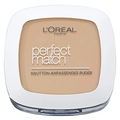 Abbildung von L&#039;Oréal Paris Puder Make up, Mattierendes Kompaktpuder mit LSF 8, Inkl. Spiegel und Schwamm, Perfect Match Puder, Nr. 5.D/5.W Dore/Warm, 9 g (1er Pack)
