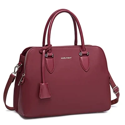 Abbildung von David Jones Damen Handtasche Henkeltasche Frau PU Leder Schultertasche Elegante Tote Shopper Tasche Umhängetasche Viele Fächer Zip Multi Taschen Alltags Mode Arbeit Stadt City Rot