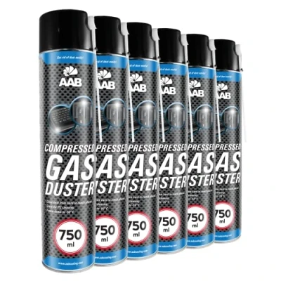 Abbildung von AABCOOLING Compressed Air Spray 750 ml, Gas Cleaner, Cleaning of Multimedia and Office Devices, Keyboard, PC, Game Consoles, Computer Cases, Pressure (6 x ml)