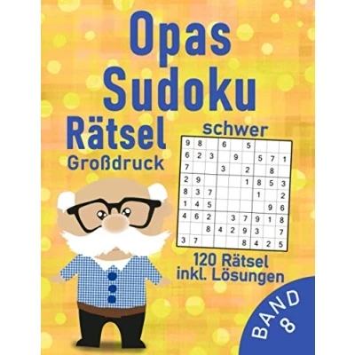 Abbildung von Sudoku Opa schwer 120 schwere Rätsel für Senioren im Großdruck: Schwieriges Rätselbuch den tollsten Gehirntraining Erwachsene &amp;