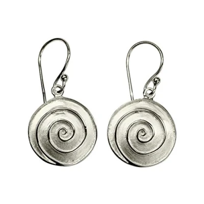 Abbildung von SILBERMOOS Damen Ohrhänger Spirale Kreis rund matt Sterling Silber 925 Ohrringe Ohrschmuck